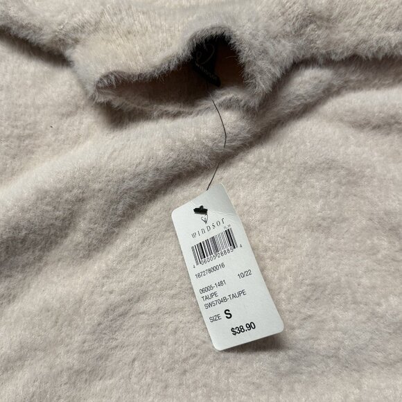 Windsor Women’s Long Sleep Cropped Sweater Taupe Top Size Small - Picture 2 of 2